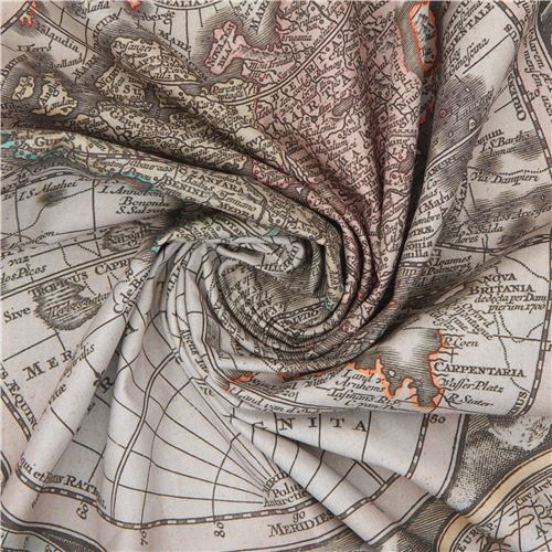 Remnant 82 cm - Robert Kaufman vintage map fabric 6
