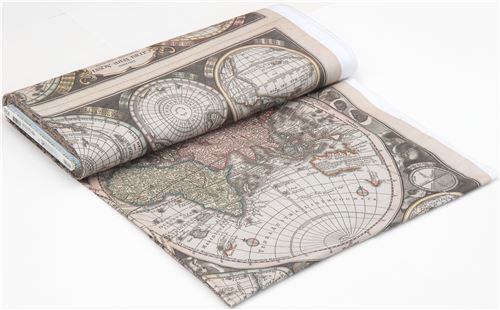 Remnant 82 cm - Robert Kaufman vintage map fabric 7