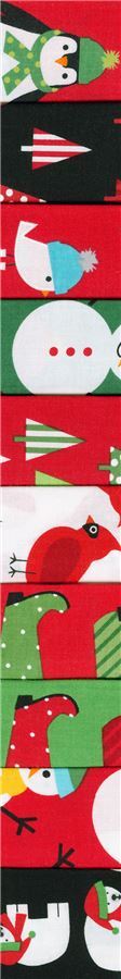 Aufgerollte Stoffrolle Holiday Colorstory Pinguin Schneemann Robert Kaufman 2