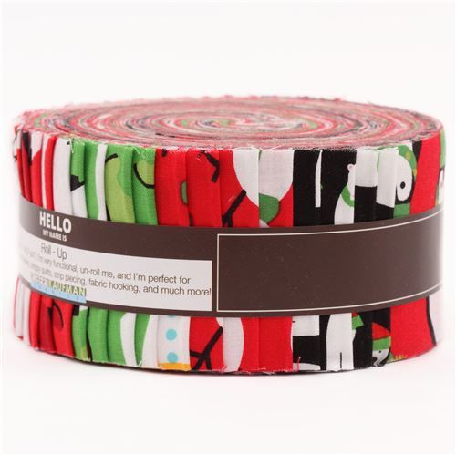 Aufgerollte Stoffrolle Holiday Colorstory Pinguin Schneemann Robert Kaufman 3