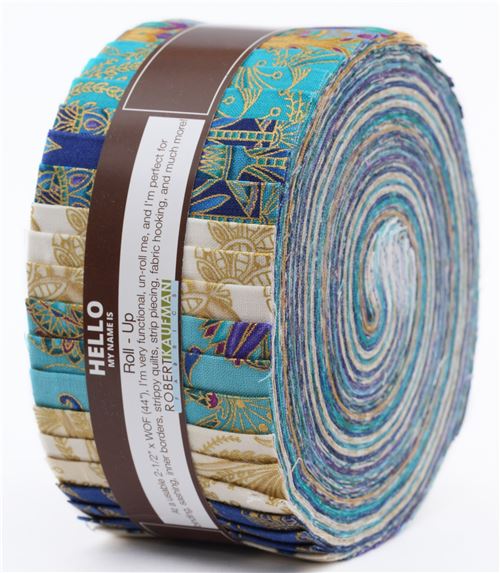 Rouleau de bandes de tissus Robert Kaufman, ornements, or mtal,Jewel Colorstory