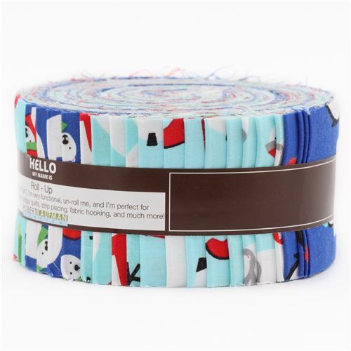 Aufgerollte Stoffrollel Winter Colorstory Pinguin Tier Robert Kaufman 4