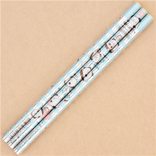 San-X blau gestreift glitzernd Hamipa Panda 2B Bleistift 2