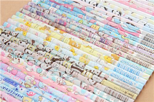 San-X blau gestreift glitzernd Hamipa Panda 2B Bleistift 3