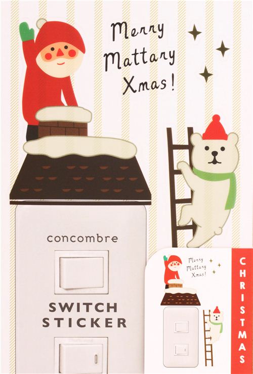 adesivi natalizi per interruttori e pareti Babbo Natale casa 