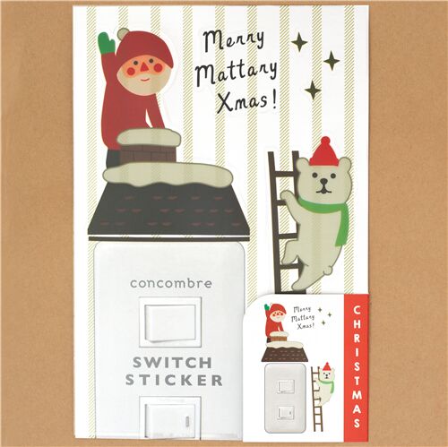 Weihnachtsmann Haus Wand Lichtschalter Sticker 2