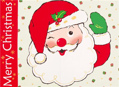 Stoff mit Weihnachtsmann Stoff Merry Christmas gro Stoff