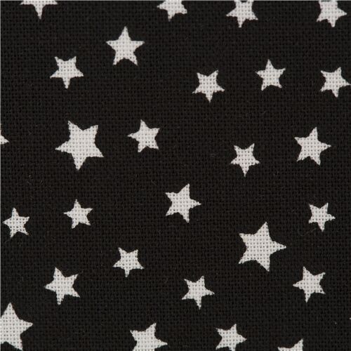 Inked Scattered Stars on Black Fabric