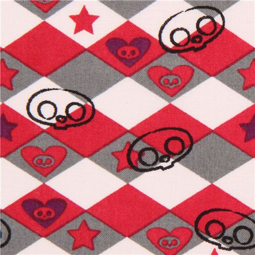 Skelanimals argyle pattern skull fabric from the USA Fabric