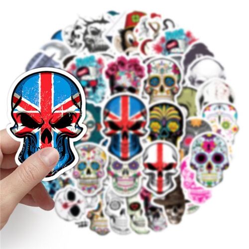 Paquete de pegatinas troqueladas de tatuaje de calaveras 50 diseos nicos Calaveras de azcar Union 3