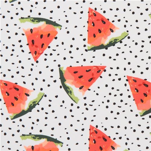 tessuto bianco Stenzo Textiles frutta maglina angurie pois Tessuto