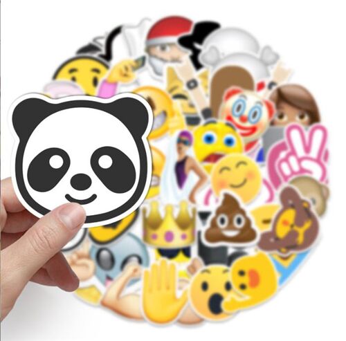 Sticker pack flake diecuts cute emoji 52 unique designs smiley 2