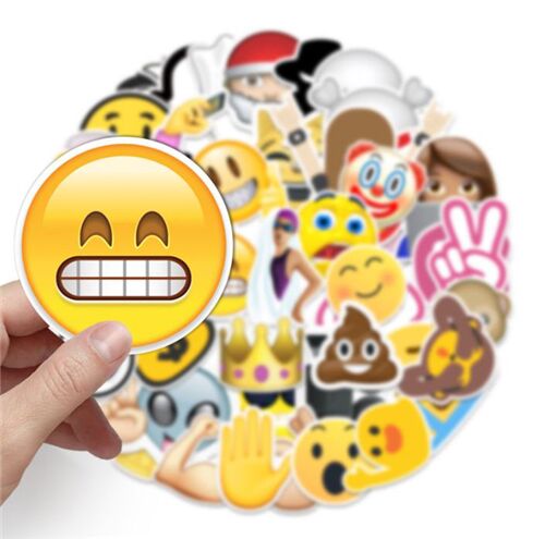 Sticker pack flake diecuts cute emoji 52 unique designs smiley 3