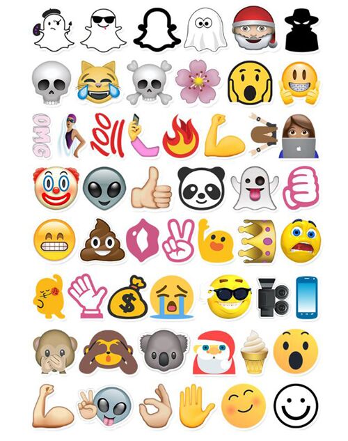 Sticker pack flake diecuts cute emoji 52 unique designs smiley 4
