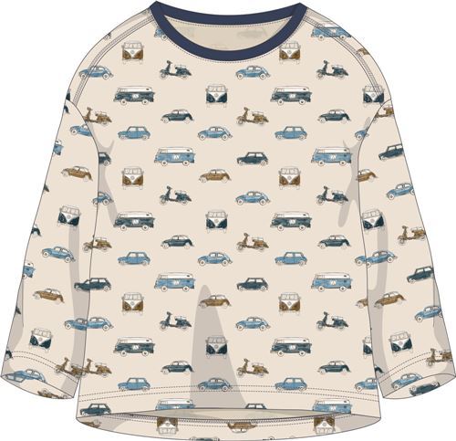 Fat Quarter (50 x 78 cm) - Stof Fabrics cream Avalana sweat knit fabric with small cars 7