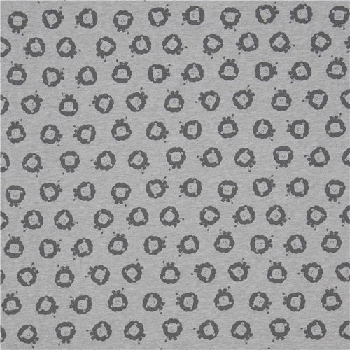 Resto de (17 x 148 cm) - Stof Fabrics tela de felpa perchada con leones en gris 2
