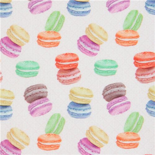 Stof France dessert fabric with colorful macarons Fabric