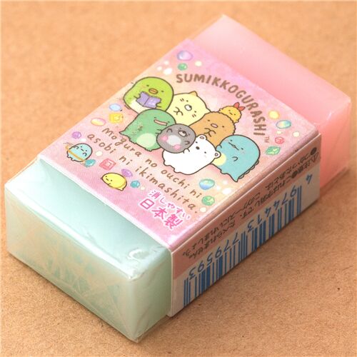 Goma de borrar perfumada rosa y azul con los Sumikkogurashi 14