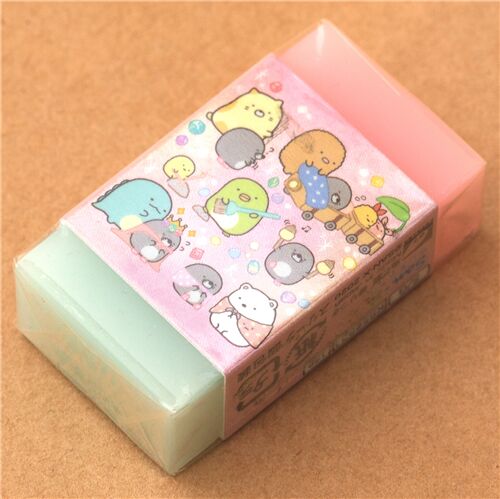 Goma de borrar perfumada rosa y azul con los Sumikkogurashi 16