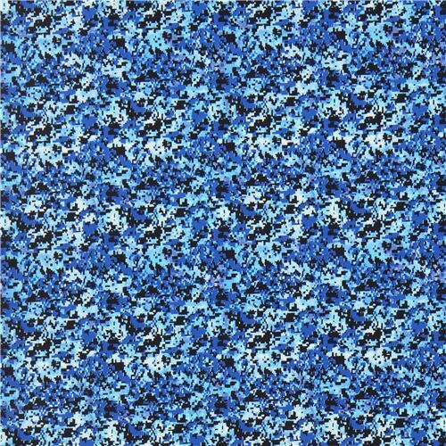 Remnant (37 x 112 cm) - blue pixel camouflage fabric 2