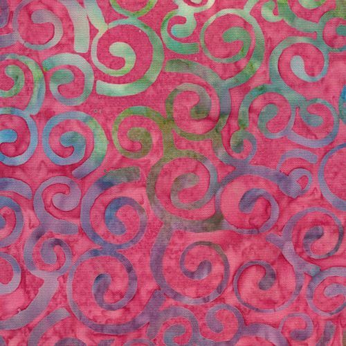 Timeless Treasures pink and green swirl batik fabric Fabric