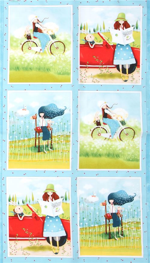 Santoro Kori Kumi the Traveller Girl Day out Fabric