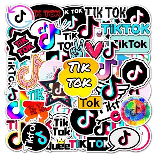 50 adesivi sagomati unici coloratil TikTok social media