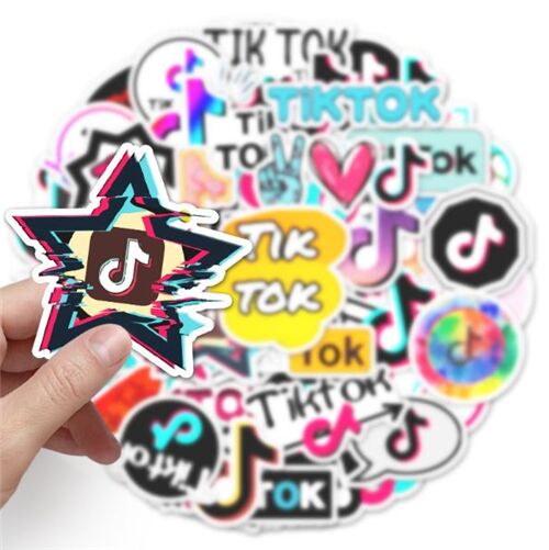 50 adesivi sagomati unici coloratil TikTok social media 3