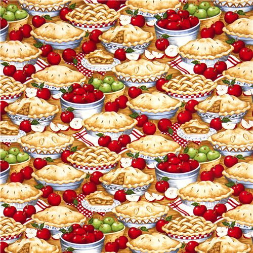Timeless Treasures-Stoff mit Apfelkuchen und �pfel 2