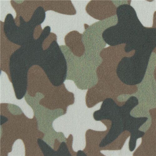 tela polar minky ancho extra camuflaje verde marrn Tela