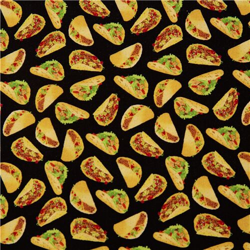 tela negra comida mexicana de colores mini tacos Tela