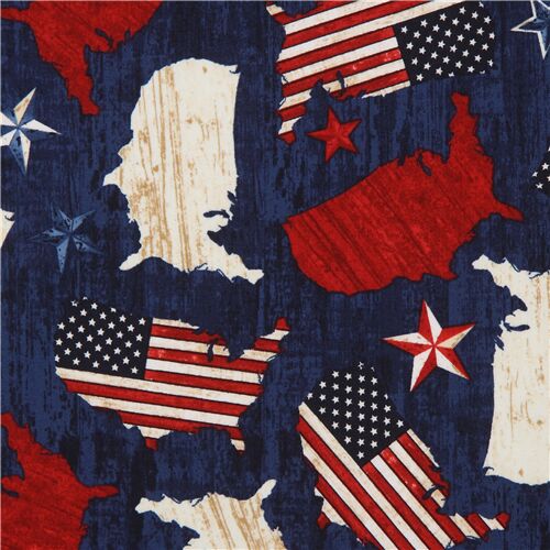 Tissu bleu marine avec les États-Unis d'Amérique Tissu
