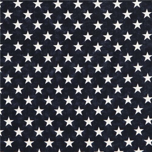 Freedom Navy Blue White Stars Fabric