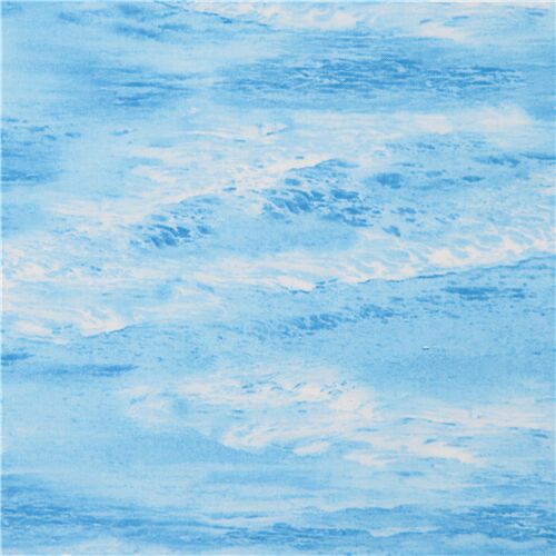 Remnant (35 x 112 cm) - Timeless Treasures ocean fabric with water pattern