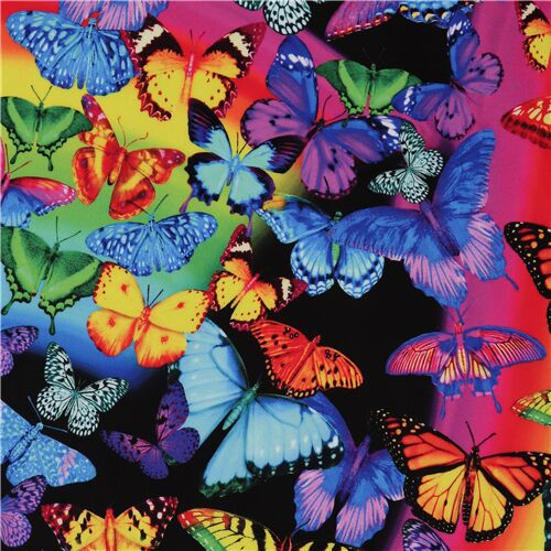 Rainbow Butterfly Super Soft Cuddly Fabric