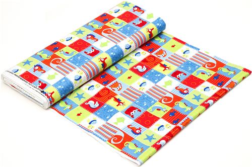 Timeless Treasures Meerestier Stoff mit Seepferdchen Krabbe 3