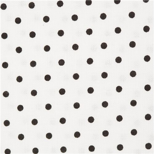 Classic White Black Polka Dots Fabric
