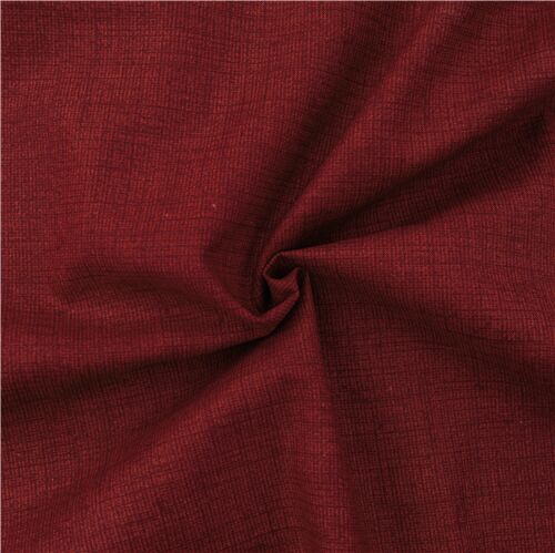 tessuto rosso vinaccia Timeless Treasures mini motivo a griglia Tessuto