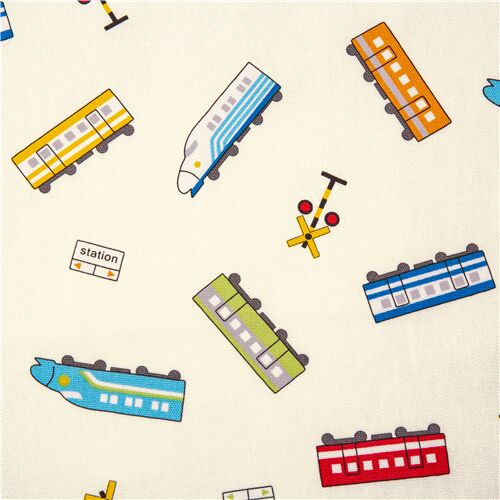 Tumbling Train Shinkansen Railway Signs Fabric