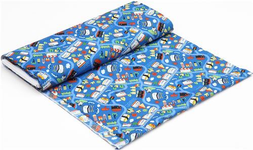 Remnant (48 x 93 cm) - Trans-Pacific Textiles blue sushi train fabric 3