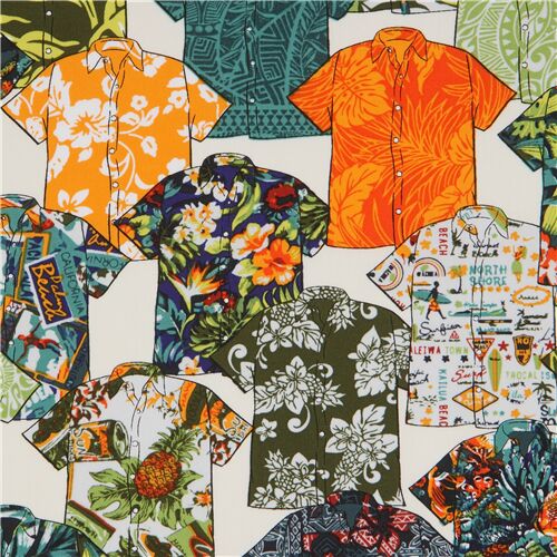 Trans-Pacific Textiles hellcremefarbener Hawaiihemdstoff Stoff