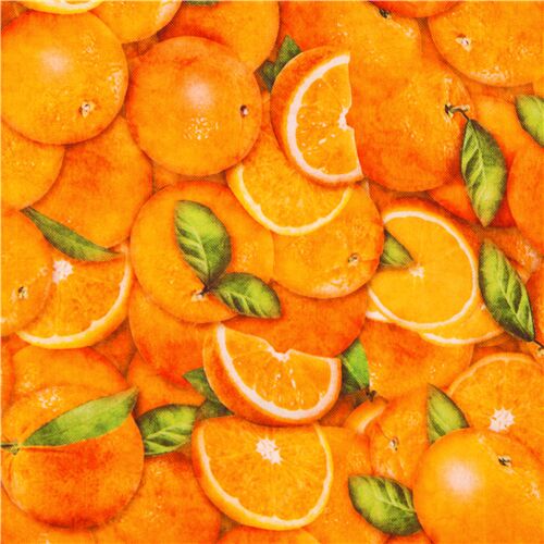 Tela de EE. UU. naranjas ctricos fruta fresca algodn de Quilting Treasures Tela