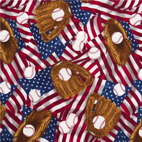 Patriotic American Flag Baseball Glove Fabric