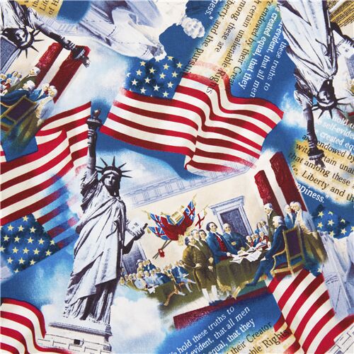 tessuto USA bandiere rosse bianche blu patriottico Tessuto