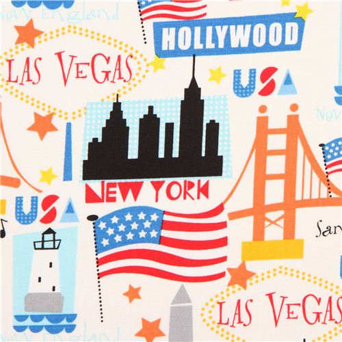 USA travel destination fabric by Timeless Treasures Fabric