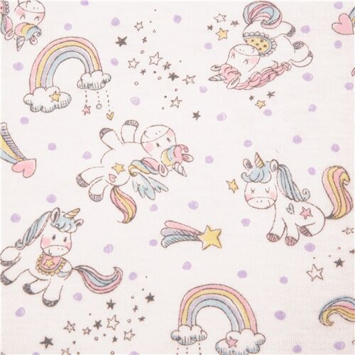 Japanese Pastel Kawaii Cute Unicorn Rainbows Fabric