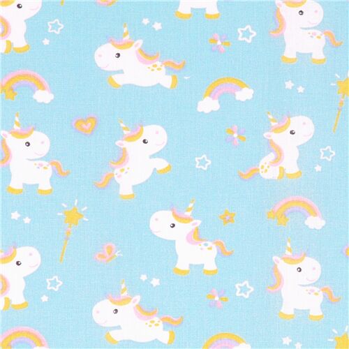Cute Baby Unicorns Rainbows Fabric