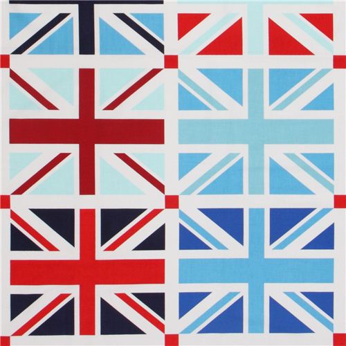 Union Jack British flag fabric blue by Riley Blake Fabric