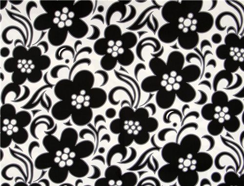Vera Bradley fabric black-white flowers 0.5m 2