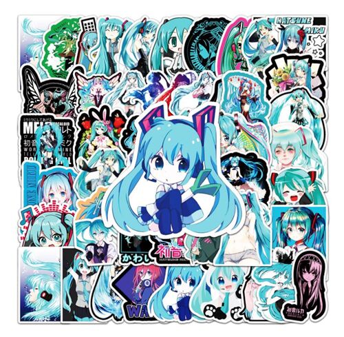 50 adesivi sagomati unici Waifu anime 3